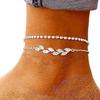 Adjustable Anklet for Women Girls Multilayer Ankle Bracelet Elegant Multi Layer Designs Waterproof Beach Jewelry