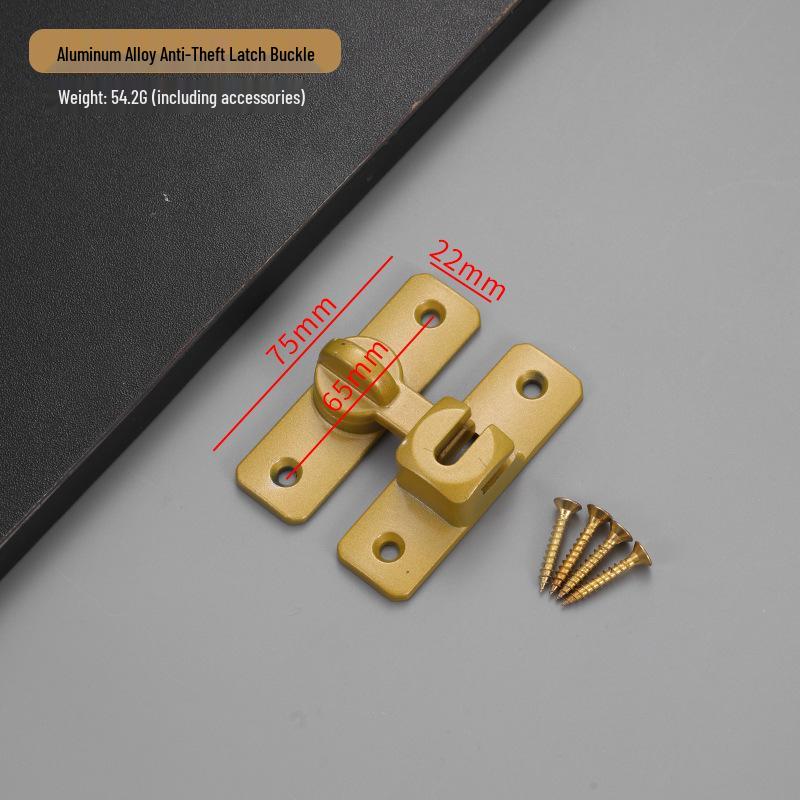 Solid Aluminum Multi-Angle No-Drill Anti-Theft Door Latch Bolt