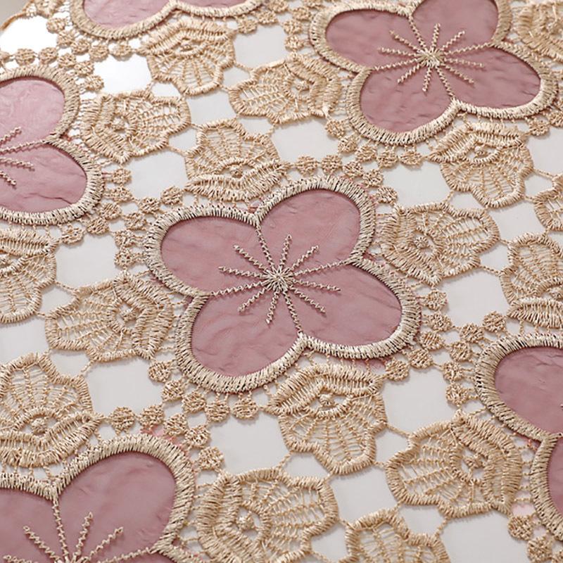 European Embroidered Tablecloth Lace Hollow Water-Soluble Fabric Tea Table Decoration Bedside Cover Elegant Home Decor