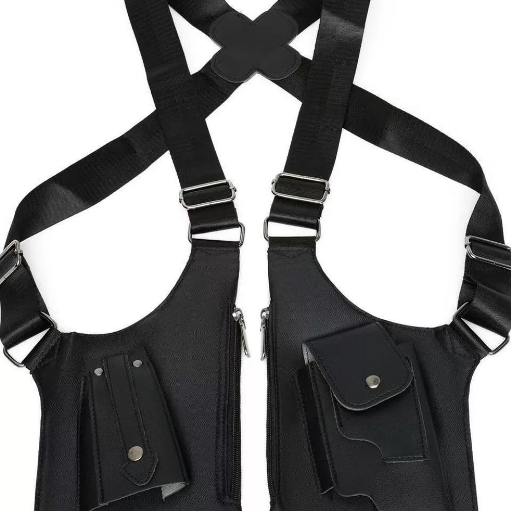 Anti-Theft Mobile Phone Chest Bags Vintage Double Shoulder Pouch  for Men and Women
