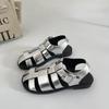 Roman Sandals Female 2024 Summer Retro Flat Bottom Baotou Casual Shoes Hollow Woven Low Heel Sandales Zapatos Para Mujeres