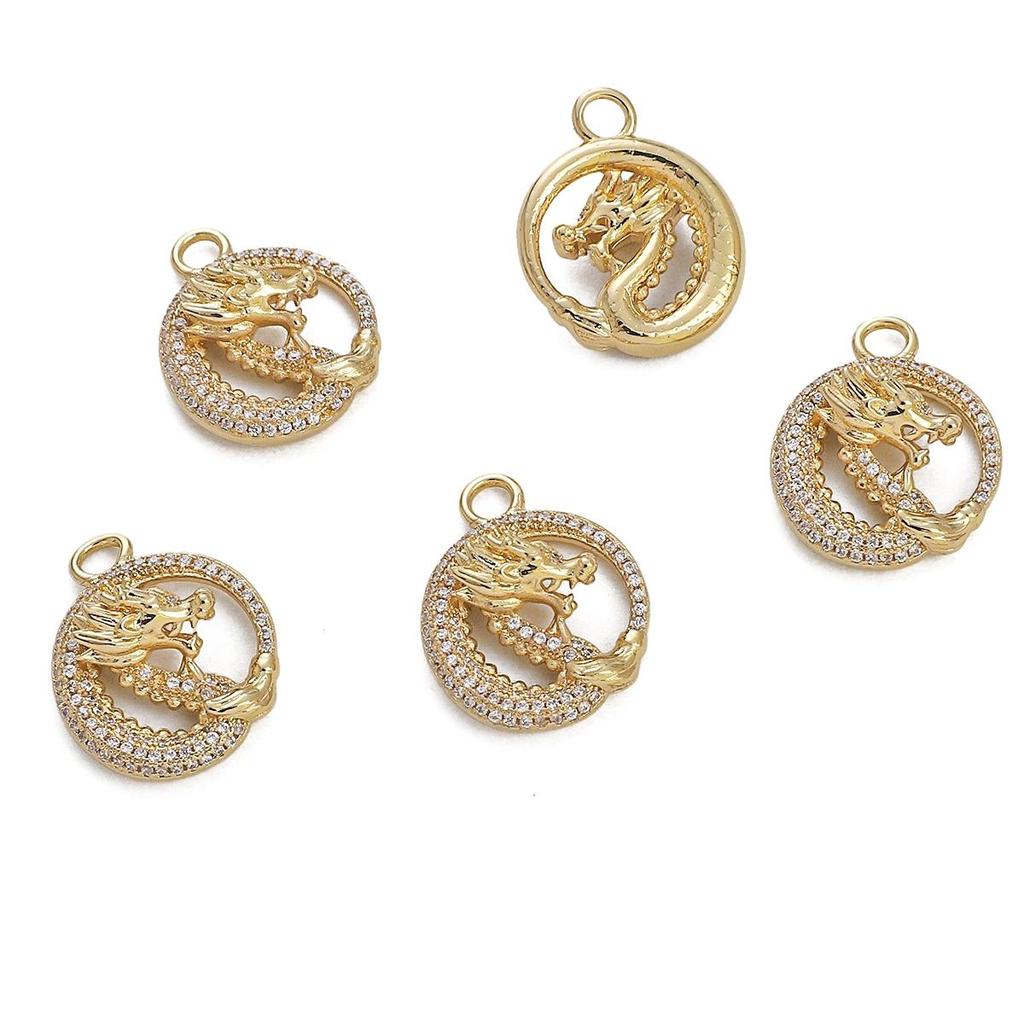 1 pz/confezione moda europea e americana micro-incastonato zircone ciondolo fai da te gioielli bracciale collana orecchini accessori
