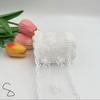 Off White Embroidery Flower Trimmings for Clothing, DIY Sewing Lace Fabrics, Wedding Dresses, Sewing Accessories, 5Yards