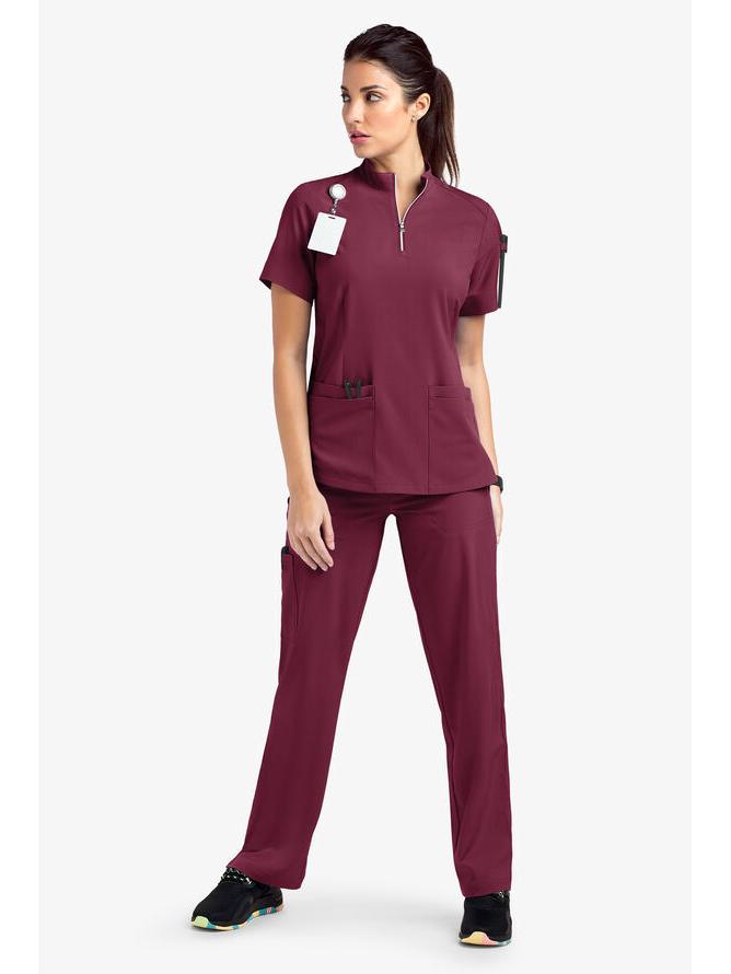 Quick-Dry Short-Sleeve Zipper Gown for Beauty Salon/Hospital Nurses with Casual Stand-Up Collar