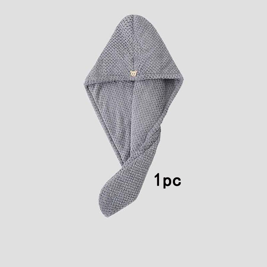 Solid Premium Microfiber Hair Head Towel Wrap For Women Quick-Drying, Super Absorbent Soft Microfiber Hair Turban Comfortable серый