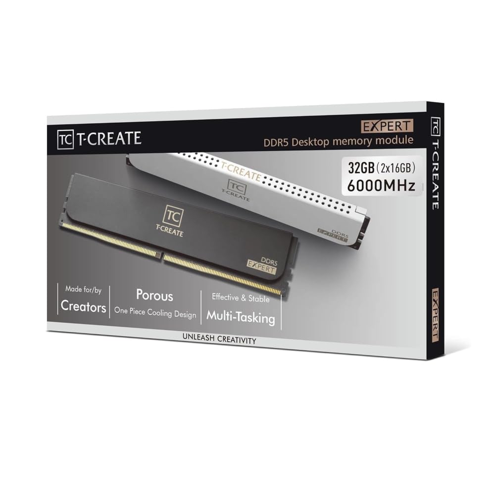 Team DDR5 6000Mhz 16GB x 2 EXPERT Noir CL30 Mémoire de Bureau Type Haute Vitesse Produit Authentique Garantie Illimitée au Japon CTCED532G6000HC30DC01