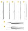 Trust Contact Set of Tweezers for Blackhead Acne Pore Hair and Comedone Stainless with Case 7-Piece Removal, Removal, Care, Removal, Extraction,