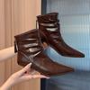 French Temperament High Heeled Booties Women 2025 Autumn Winter Pointed Toe Small Naked Boots Stiletto Fashion Boots