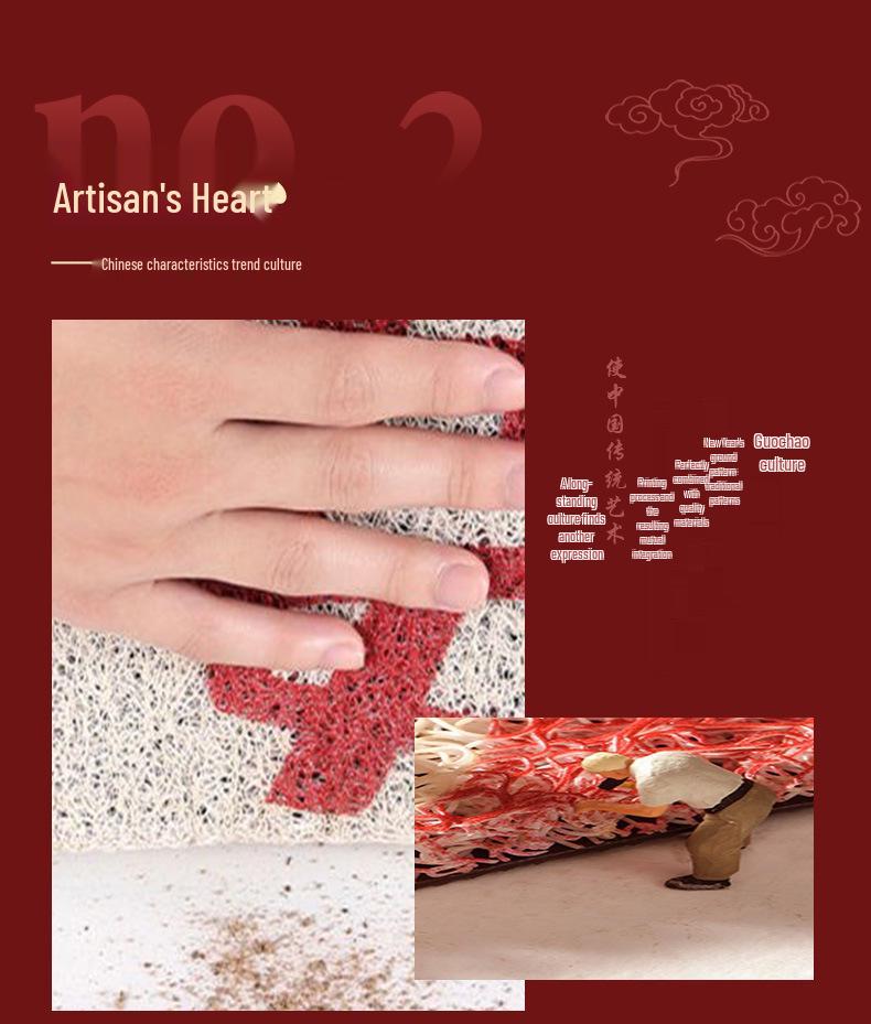 High-End Red Coil Entrance Door Mat - Dirt-Resistant, Washable, Cuttable, and Wear-Resistant