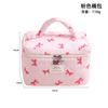 Bow Print Pink Blue Cute Makeup Bag for Women Large Capacity Toiletry Pouch Cute High Quality Cosmetic Organizer Storage Case