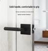 Matte Black Zinc Alloy Indoor Door Lever Lock with Knurled Handle Pattern