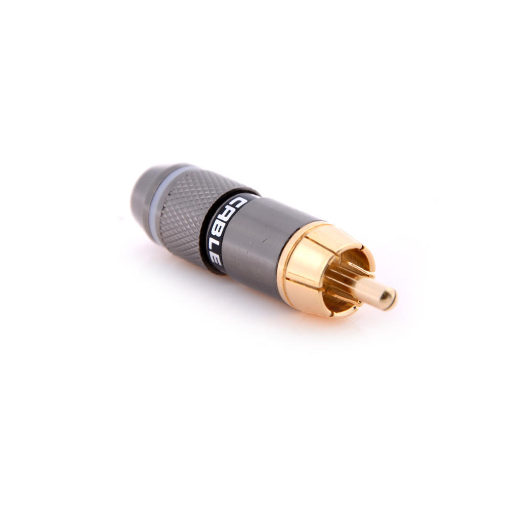 4 Pcs Rca Hi-Fi Gold-Plated Copper Male Plug Audio Connector