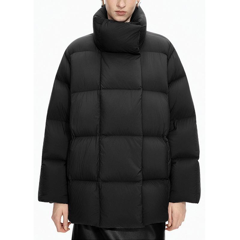 [Jiang * Order] Autumn and Winter New Product Stand-up Collar Thickened Long-sleeved Black Down Jacket Women's White Duck Down Top