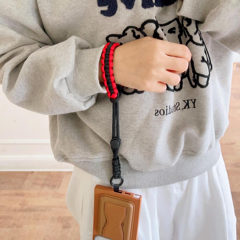 Korea INS Handwoven Adjustable Mobile Phone Universal Lanyard Wrist Strap Outdoor Sports Convenient Safety Anti-drop Rope Women