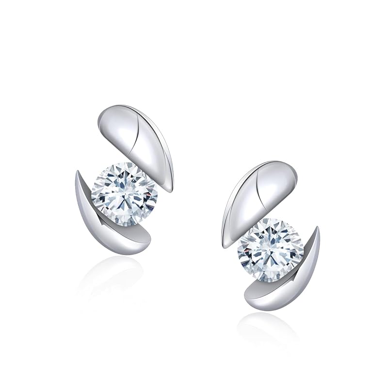 

YUIITU earrings ladies Popularity high quality zirconia silver Compatible with metal allergies 18k gold brachira plating simple modern geometry drop