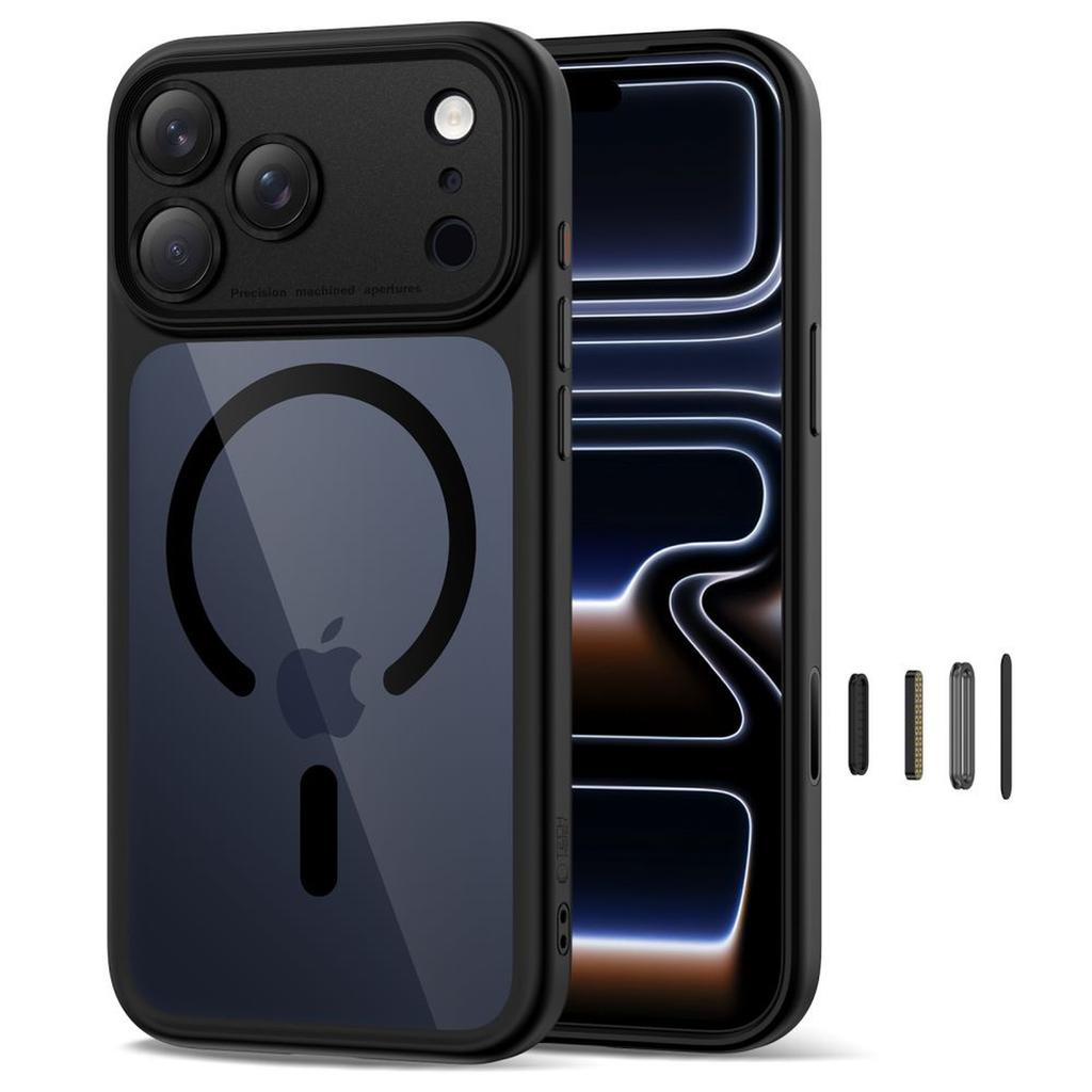 Etui case na iPhone 17 Pro Magpeak Magsafe CC - przezroczysto-czarne