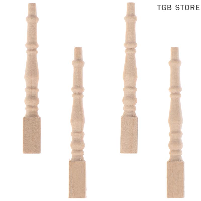 4Pcs/set 1:12 Dollhouse Miniature Wooden Chair Table Leg DIY Furniture Accessories Toys