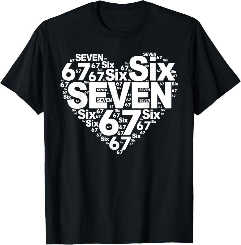 Funny 67 Meme Six Seven Heart Matching Couples Valentines TShirt Unisex T-Shirt S
