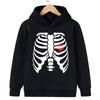 2025 Jungen Halloween Totenkopf Street Art Mädchen Hoodie Langarm Einfarbig Warm Lässig Mode Sweatshirt Mädchen Gruseliges Kostüm