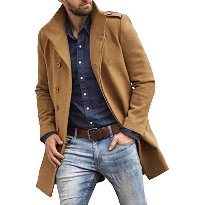 Men's European Style Wool Coat - 2023 Autumn/Winter, Thickened, Available In Multiple Colors & Sizes