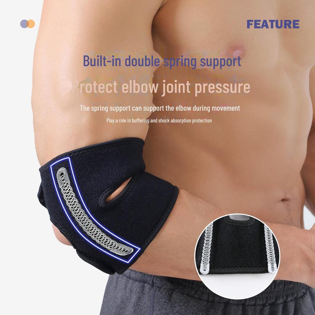 Adjustable Shock-Absorbing Breathable Elbow Pads for Tennis & Badminton