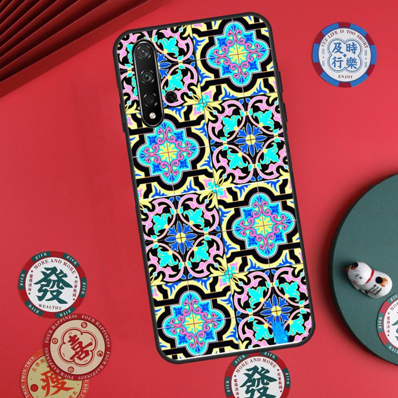 Moroccan Mosai Tile Pattern For Huawei Nova 12s 12i 7i 8i 11i Y73 Y70 Y90 Y60 Y72 Y61 Y91 9 10 SE P30 Pro P40 Lite Case