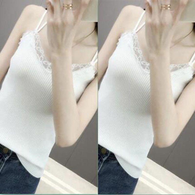 Modal Cotton Lace Trim V-Neck Camisole - Women's Versatile Spring & Autumn Top