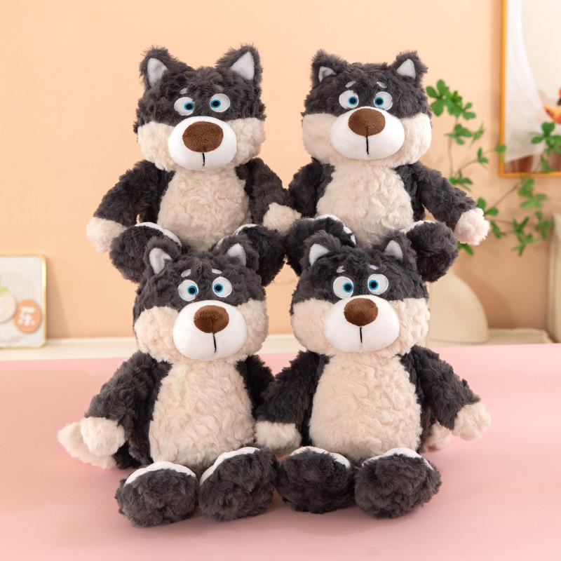 Peluche Lupo Grigio Carino da 40 Cm Animale di Peluche Lupo Peluche Super Morbido Bambola Regalo Per Bambino Regalo di Compleanno Bambole Lupo Coccolose