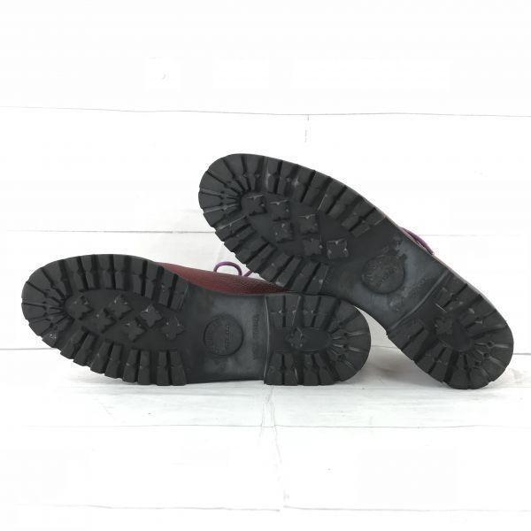 Europe Melvin & Hamilton Leather U-Tip Shoes Men 24.5 Red Brown Rubber Sole(USED)