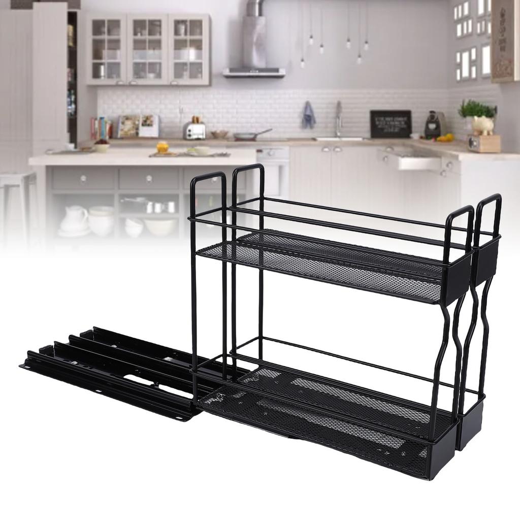 Pull Out Seasoning Rack for Cabinet Slide Out Seasoning Kitchen with Label Stickers