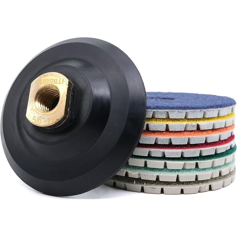 4 Inch Hexagonal Honeycomb Diamond Polishing Pads Wet/Dry for Granite Marble Concrete