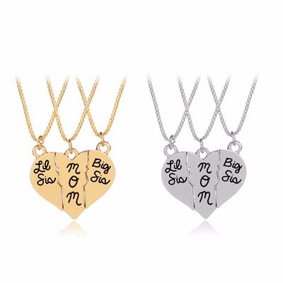 Pendentif cœur d'amour pour petite sœur, maman, grande sœur, mère, filles, enfants, anniversaire, cadeau spécial pour la famille