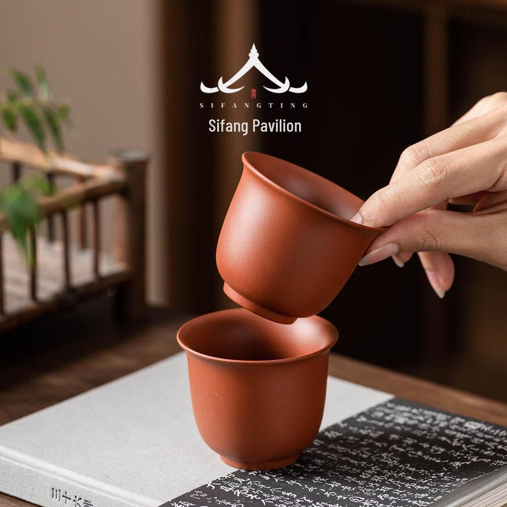 Zisha Gongfu Master Tea Cup - Ancient Style Small Mouth for Personal Brewing and Tasting