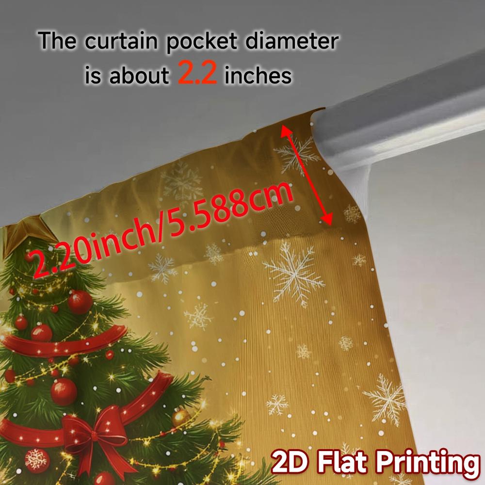2pcs  Curtains Christmas Tree Gifts Snowflakes Popular Curtain Versatile Durable Polyester Curtains Decorations For Home Perfect