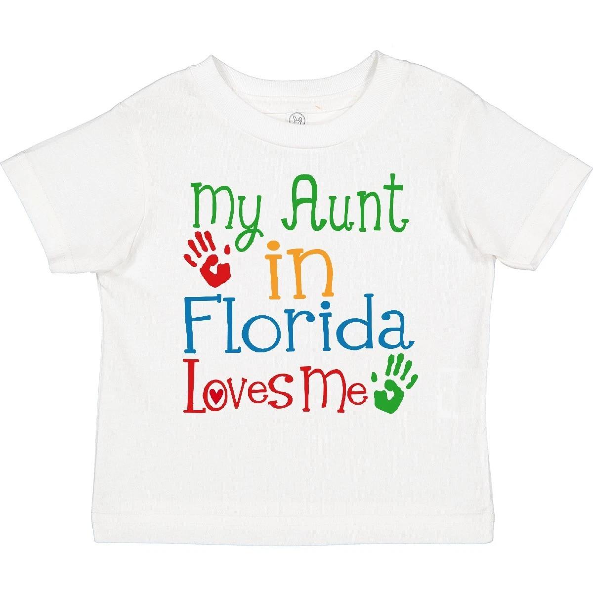 Inktastic My Aunt In Florida Loves Me Toddler T-Shirt Outfit States Childs Cute 150