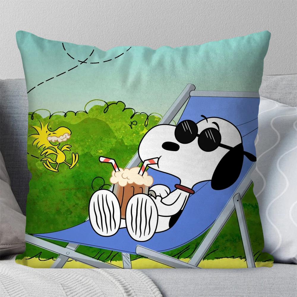 1Pc Comic Character S-Snoopy Pillow Case Square Pillow Bedroom Sofa Leisurecomfort Cushion Car Living Room Home Decoration 40X40