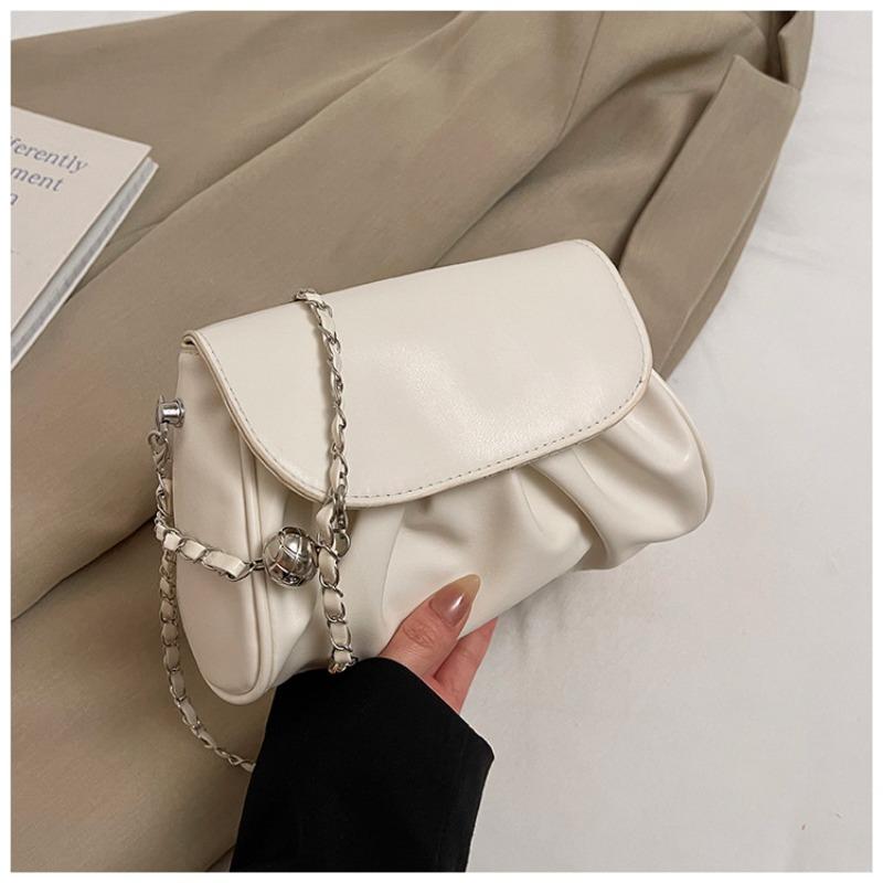 

Премиальная текстура красивая сумка-мессенджер новый дизайн мягкая кожа летняя популярная плиссированная сумка-облако сумка через плечо белый