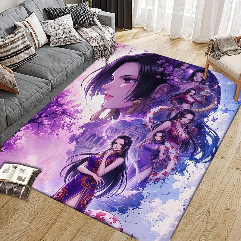 Nico Robin Flannel Pattern Square Carpet,Area Rug,Carpet Rug for Living Room Bedroom Sofa Playroom Decor,Non-slip Floor Mat