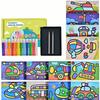 SHEFEITE Transport-Thema Sandmalerei Set - 12-Farben Sandmalerei-Set, 12 Bögen, Kreatives DIY-Bastelgeschenk für Kinder ab 3 Jahren