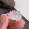 White Agate Chalcedony Eight-Directions Wealth Pendant with Crab Claw Charm - Cute and Playful Accessory