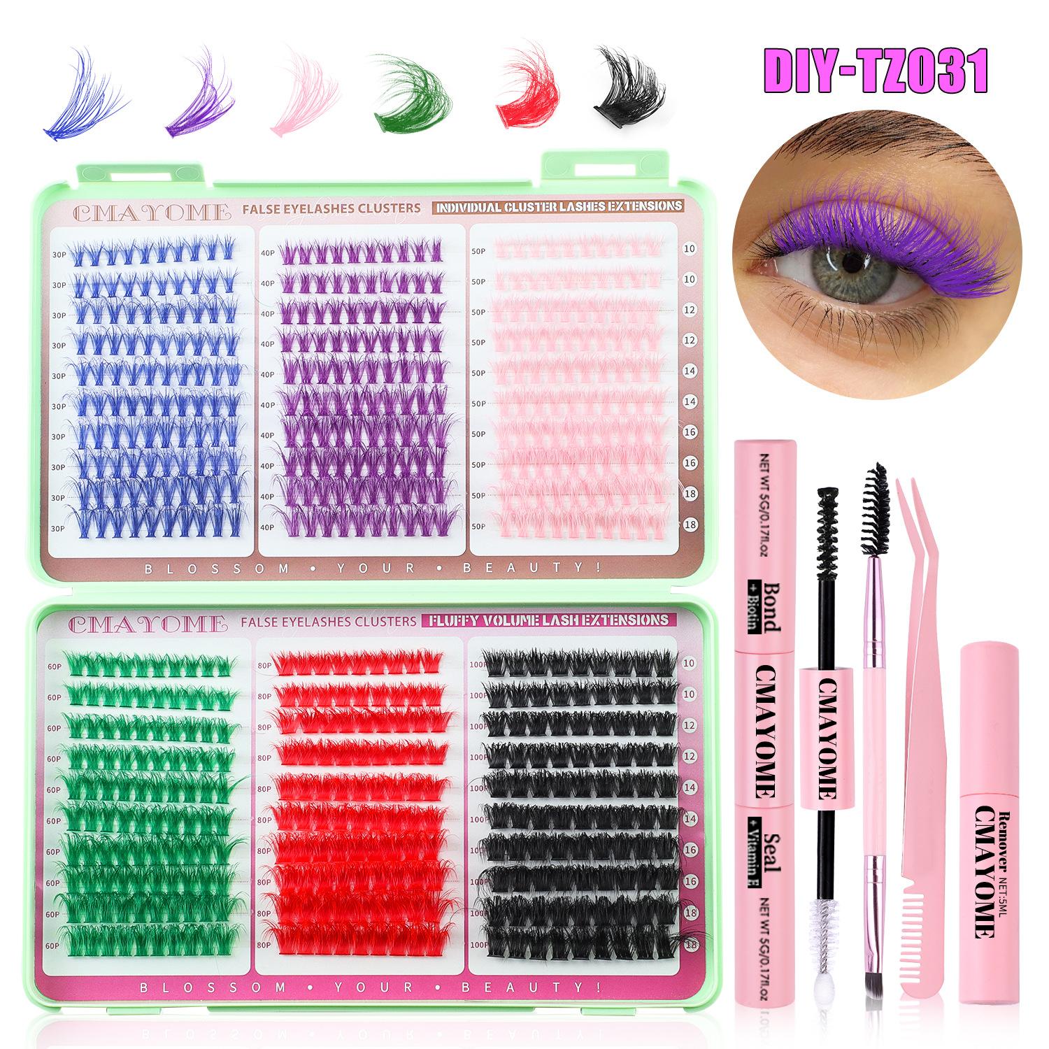 

Цветной Сделай сам Большая вместимость Книга для ресниц Натуральные густые 580 пучков D-образный сегментированный набор накладных ресниц