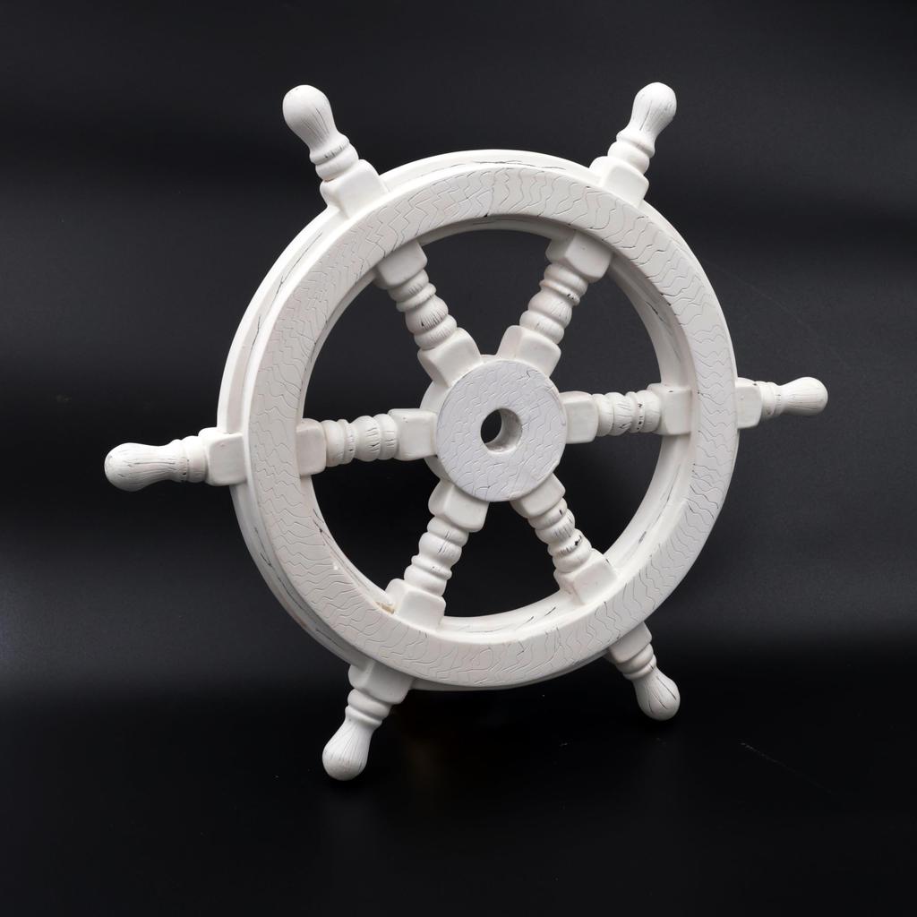 Nagina International Classic Wooden Whitewash Ship Steering Wheel (36 Inches) NC-EN4P-M299