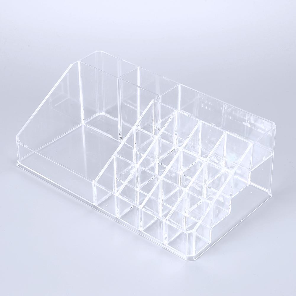 Transparent Lipstick Storage Box 16 Slots Acrylic Lipstick Organizer Opening Design Multipurpose for Bathroom Vanity