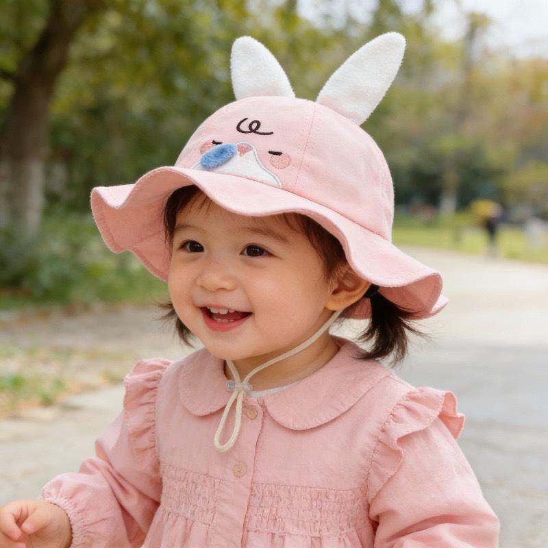 Breathable Baby Sunshade Bucket Hat - Cute Spring & Autumn Sun Protection for Boys & Girls