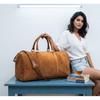 Personalized Cowhide Leather Duffel Bag: Weekender Travel Bag