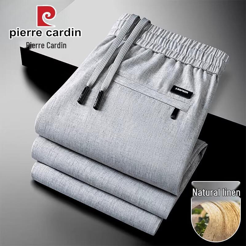 

Pierre Cardin Men s Linen Blend Elastic Waist Casual Pants 4XL