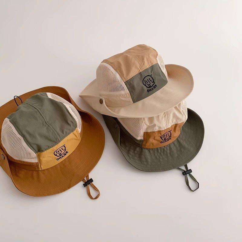 Children's Summer Sun Hat: Breathable Mesh, Quick-Drying, Large Brim for Boys & Girls