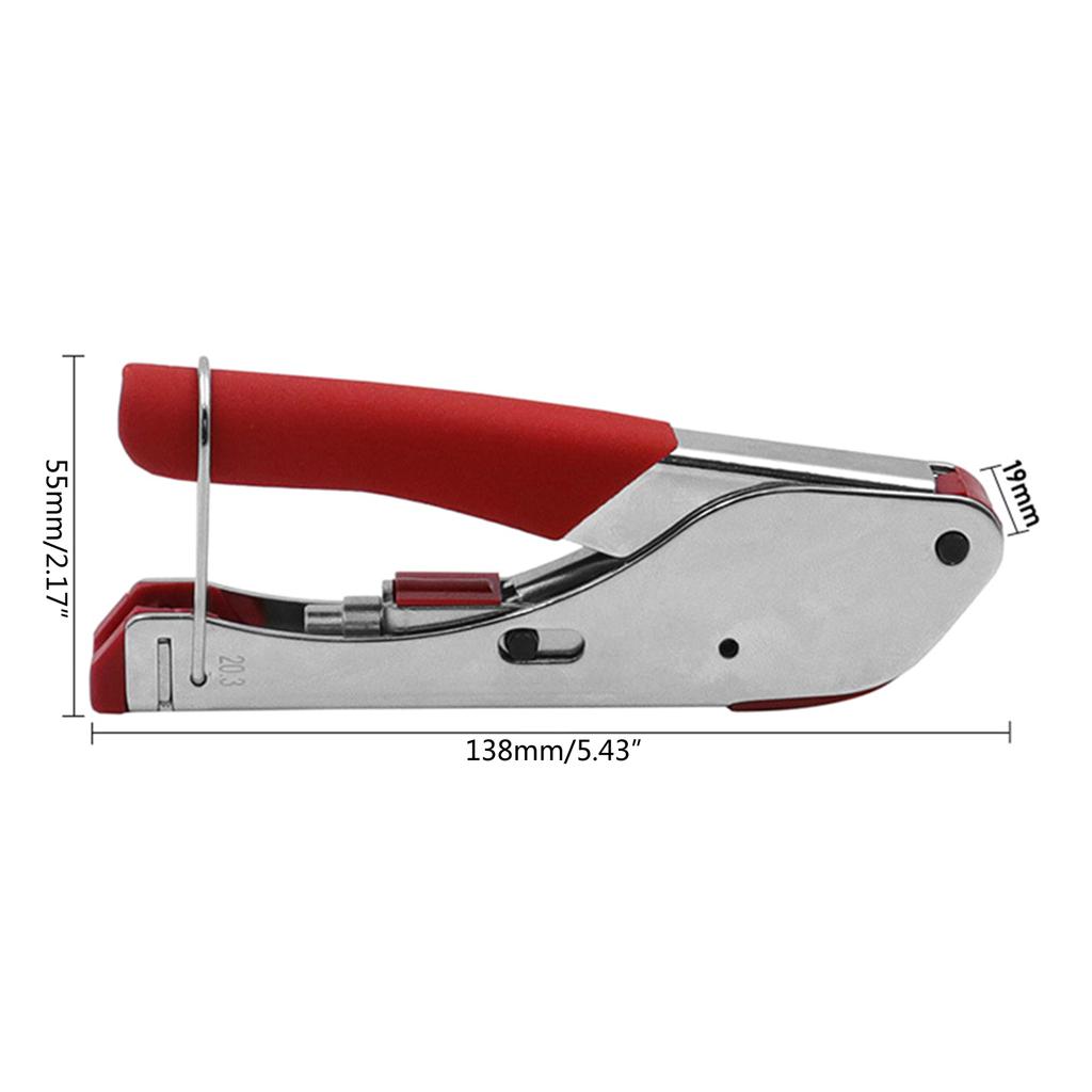 Coax Cable Crimper Tool for RG6 RG59 Coaxial Compression Tool Fitting Wire Stripper F-head Crimping Pliers Tool