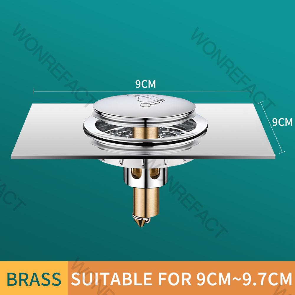 

Brass Foot-Controlled Square Floor Drain Bathroom Anti-Odor and Insect-Proof Floor Filter Pop-Up Quick Drainage Sewer Universal
