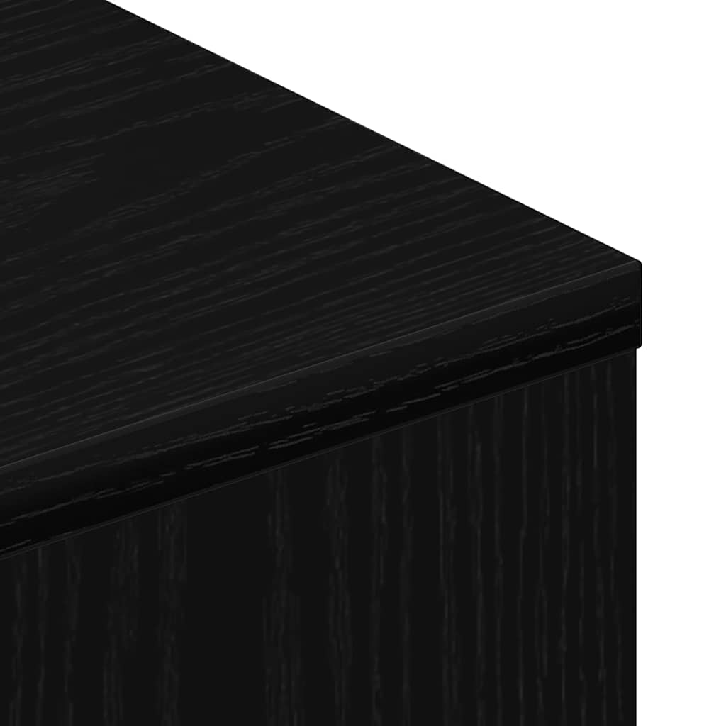 TV Stand with Casters Black Oak Effect 102 x 34.5 x 43 cm